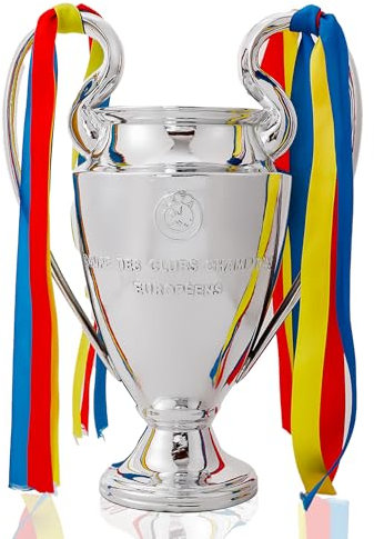 Emaraxy Champions Trophäe, 43,9 cm, Sport-Liga-Pokal, Fußball-Trophäe mit Kunstharz-Nachbildung für Galvanik-Prozess, Fußball-Sport-Liga-Pokal mit Band für Raumdekorationen und Fan-Geschenk