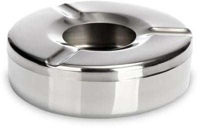 Matosch 4 ceniceros de acero inoxidable – Cenicero con tapa, resistente a la intemperie, para exterior e interior, cenicero de mesa
