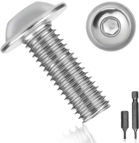 25 Stück Linsenkopfschrauben M5x25 edelstahlschrauben A2 V2A Flachkopfschrauben ISO 7380 Linsenkopfschraube Rostfrei schrauben Gewindeschrauben Vollgewinde mit Flansch, Innensechsrund und Hex Key