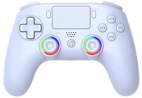 Subsonic - Mando inalámbrico para PS5 con paletas y LED programables, vibración y función táctil - Mando PS5 blanco