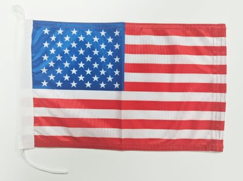 Premium-USA Bootsflagge 20 x 30 cm. Stoffgewicht – bedruckt, robust mit Strick und Schlaufe nautisch Flagge von, 20 x 30 cm (USA)
