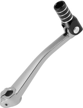 Motoforti Folding Motorcycle Gear Shifter Lever for Bosuer 125 Aluminum Alloy Pedal Shift Lever Arm Titanium Tone Black Head with Silver Tone Ring