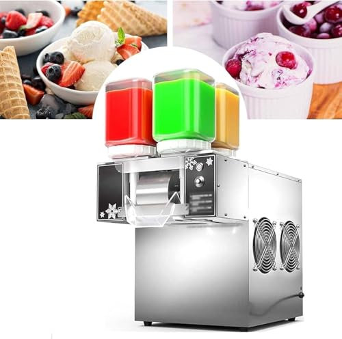 Macchina elettrica per ghiaccio tritato - Macchina automatica per granita, capacità 120 kg/24 ore, velocità regolabile, 4 gusti - per casa, ristoranti e bar