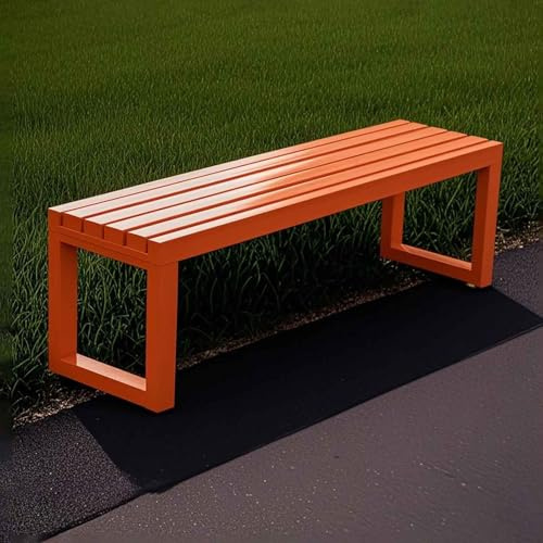 Gartenbank Metall Parkbank Ohne Lehne Balkon Sitzbank Wetterfest 2-4 Sitzer 100x40x45cm 120x40x45cm Für Garten Terrasse Belastbarkeit 200kg(Orange,1.0m)