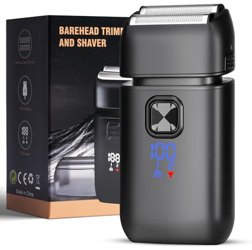 flintronic Rakapparat män elektrisk, vattentät multifunktionell elektrisk rakapparat män, djuprengöring shaver män, USB-C-laddning, 120 min körtid, svart