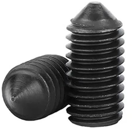 ATOMUSERLY Lot de 5 à 100 vis sans tête à tête hexagonale en Acier au Carbone Noir de Grade 12.9, à tête Conique, M2, M2.5, M3, M4, M5, M6, M8, M10(4mm,M4 (50pcs))