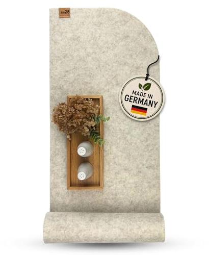 kontor28® - Design Tischläufer Filz 100% Made IN Germany aus Upcycling-PET Filz | Tischläufer in 100x30 cm waschbar, Kratz- und hitzebeständig | Filzläufer Arvid Indoor & Outdoor - Farbe Beige