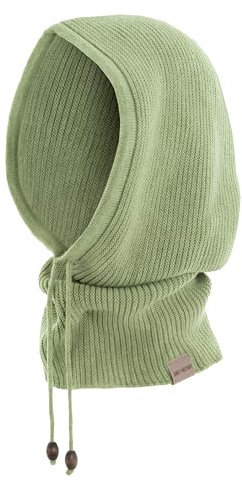 KNIT FACTORY - Evy Kapuzenschal | Strickschal für Damen - Schal mit Kapuzen - Wollschal - Winterschal - Gestrickter Kapuzenschal - Weich und warm