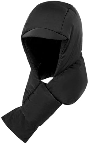 Winter-Kapuzenschal – Daunenmütze, Schal, Set, wasserdicht, winddicht, dick, warm, Halsbekleidung mit Ohrenschutz für Männer und Frauen, verbessert die Wärme, bequeme Ausrüstung für kaltes Wetter