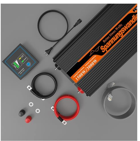 Transformateur Convertisseur 1500 W 2500 W DC 12 V vers AC 220 V 230 V Transformateur À Onde Sinusoïdale Hors Réseau pour Onduleur Domestique avec Chargeur(1500W)