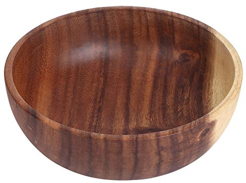 Zerodis Bol en Bois de 22 X 7,5 Cm, Bol de Service Robuste pour Aliments, Salade de Sushi, Riz aux Fruits, avec Bords Arrondis à Lisse, pour café de Restaurant à Domicile