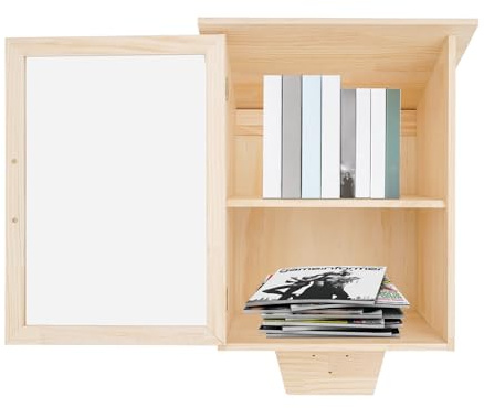 ZNLLQZN Estantería de madera de 2 niveles para libros al aire libre, armario de almacenamiento, almacenamiento de libros, ventana transparente, para salones, bibliotecas, escuelas y jardines