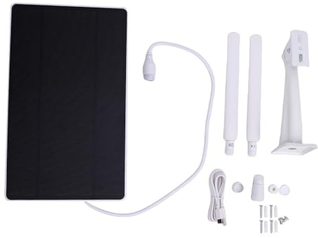 Buachois Routeur Solaire 4G LTE WiFi Extérieur IP66, Modem sans Fil Alimenté par Énergie Solaire pour Camping Car et Caméra jusqu'à 8 Appareils (Version européenne)