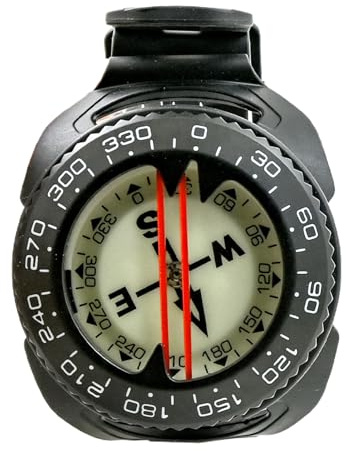Reloj de navegación: brújula submarina , carcasa resistente a los golpes, manecillas brillantes, lectura de orientación rápida, ajuste ergonómico a la muñeca, instrumento versátil a prueba de a