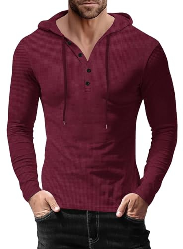 Generisch Polos coûteux à capuche haut sweat-shirt d'extérieur chemise tops lilas, rouge, XXL