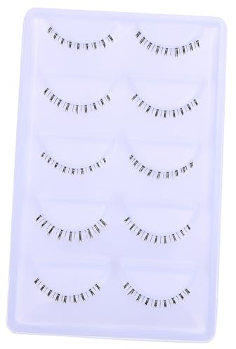 SHERCHPRY 10 Pairs Artificial Eyelashes Fake Bottom Lashes Black Fiber Easy to Use Fluff Look Fashionable under Eye Makeup Accessories