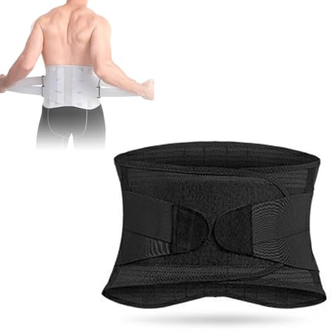 KFGISD, 4 PVC-stödstänger Dubbeltrycksstöd for nedre delen av ryggen Smärtlindring for ischiasmärta Svart L,Ryggstöd(Black,L)