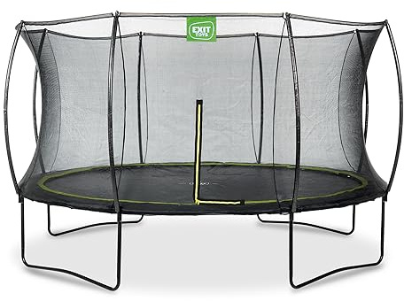 EXIT Toys Silhouette Trampoline - 12ft - Round Outdoor Trampoline for Toddlers and Kids - Includes Safety Net and Feet Safety System - Competitively Priced - Safe Entry - Great Jumping Power - Black