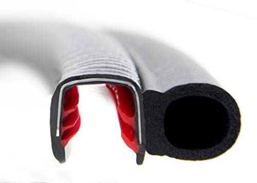 SMI-Dichtungsprofil DS33 für 8-12mm PVC mit Stahleinlage/EPDM Moosgummi selbstklemmend ohne Kleber - Kantenschutz mit Dichtung seitlich, Kantenschutzdichtprofil für Auto, Kofferraum (5 m)