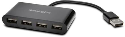 Kensington Hub 4 Ports USB 2.0, Transfert des Données jusqu'à 5 Gbit/s - Installation Plug & Play, Compatible avec Dell, Windows et Mac (K39120EU)