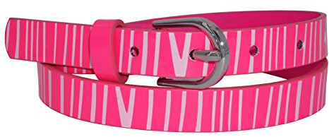 EANAGO Schöner Kindergürtel für Mädchen (Kindergarten und Grundschulkinder, 6-15 Jahre, Hüftumfang 57-72 cm), Gürtelmaß 65 cm, pink mit weißem Streifenmuster …