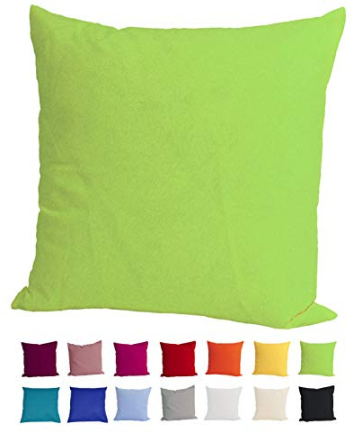 beties Basic Kissenbezug ca. 80x80 cm apfelgrün | Kissenhülle, 100% Baumwolle, viele fröhliche Uni-Farben