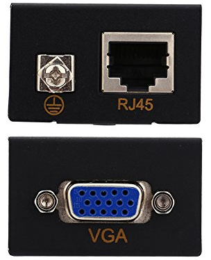 Denash Extension VGA - 196 ft (60M) - Câble Ethernet CAT-5/6 pour émetteur Récepteur de Petite Extension RJ45