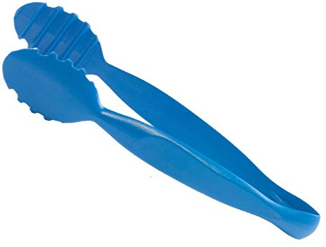 Small Blue Serving Tongs for Salad Meats Buffets Ice Set of 3 Reusable Break Resistant Nylon