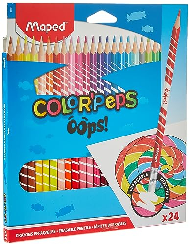 Maped 832824 - Radierbare Drei-Kant-Buntstifte, Farbstifte COLOUR'PEPS OOPS - 24x Stifte, 1 Stück (24er Pack)