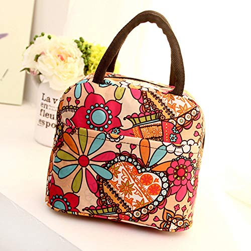 OPLJ - Fiambrera, bolsa de almuerzo, portátil, para chicas, asientos refrigerantes, aislantes, contenedor de alimentos para pícnic caliente, sin-pack, recipiente para hielo fresco