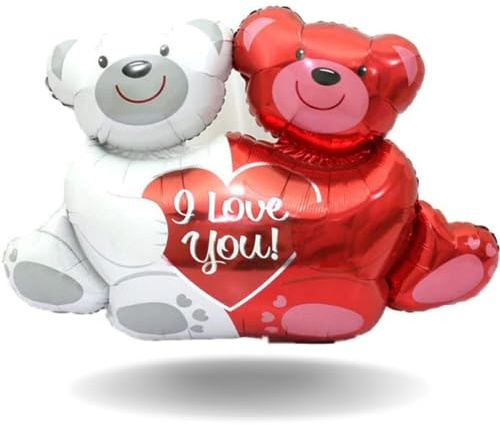 DIWULI I Love You Luftballon Bär XXL - Hochzeit Geburtstag - Liebe