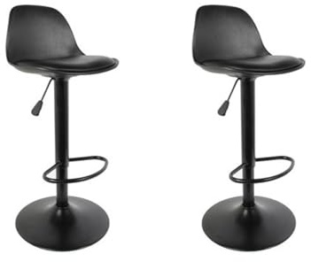 HOME DECO FACTORY HD6215 set med 2 stolar, stolar, hög stolstol, svart, PU plasttyp-annan typ, 38 x 41,5 x 104 cm