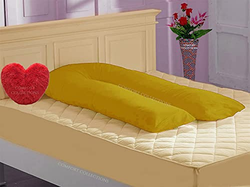 U Shaped Pillow Case Cover Maternity Nursing Pregnancy Full Body Big Bolster Pillow Case Cover (MUSTARD 9FT U COVER ONLY)