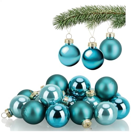 COM-FOUR® 20x Mini-Christbaumkugeln aus Glas, kleine Weihnachtskugeln | Baumschmuck für den Weihnachtsbaum - Ø 3 cm