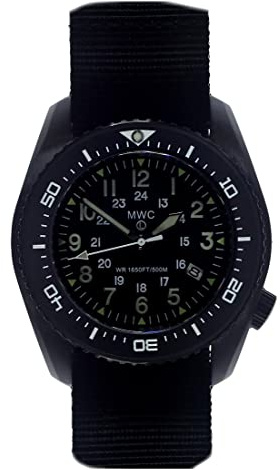 MWC 500 m Automatische Stahl PVD Schwarz Datumsanzeige Nato-Stoff Herrenuhr Diver