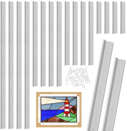 ZAWAGIIK Layout Block System for Stained Glass Panels 12 8 6 3 Pack of 16 Layout Block System for Stained Glass Supplies and Tools with 80 Push Pins for Stained Glass Making Craft