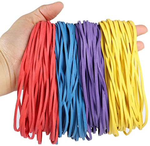 120 Pieces Large Rubber Bands, Colorful Elastic Bands Strong Elastic Rubber Bands for Office Home Bank School Document Organizing