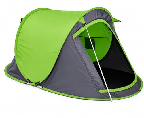 Raxter Pop-Up Tent Lightweight 2 Person Beach Camping Tents with Carry Bag Waterproof & UV Protection Easy Pitch Festival Backpacking Tent for Outdoor, Fishing, Traveling & Hunting (Green)