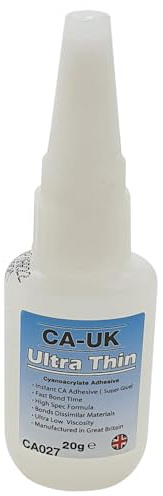 CA-UK Ultra Thin Cyanoacrylate Instant Adhesive, Wicking Bond, 20g