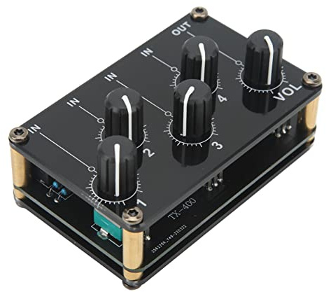 Table de Mixage Audio, Table de Mixage Audio 4 Entrées 1 Sortie Mini Console de Carte Son Table de Mixage Audio Stéréo Passive PortableAutres équipements d'effets audio