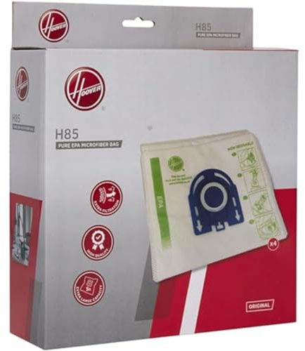 Hoover H85 Staubsauger XL-Beutel, Original, Mikrofaser, Pure EPA, Anti-Geruch, Extra-Filterung, Kompatibel Mit Hoover H-ENERGY 700, 4 Stück