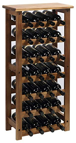 jalz jalz Akazienholz Weinregal für 28 Flaschen stabiles leichtes Flaschenregal für Keller, Gastronomie und Lagerraum, modular erweiterbare Flaschen- und Weinlagerung