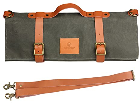 FASSME Custodia per Rotolo di Utensili | Borsa per Posate da Viaggio,Borsa per taglierina in Tela Impermeabile, Porta taglierina, Custodia per taglierina per Chef per Campeggio, Viaggi, Cucina