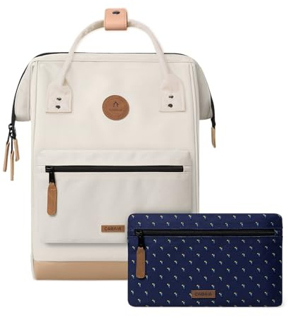 CABAIA Wasserdichtes Rucksack 23L - MOLLE-System und Trendiges Design für Männer und Frauen - Robustes Nylon, Gepolsterter Komfort - Ideal für Reisen, Schule, Arbeit - Beige, Weiß