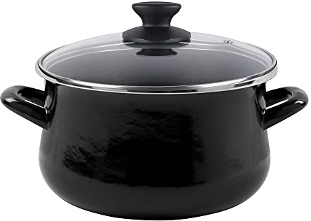 Olla black tapa vidrio 16 cm