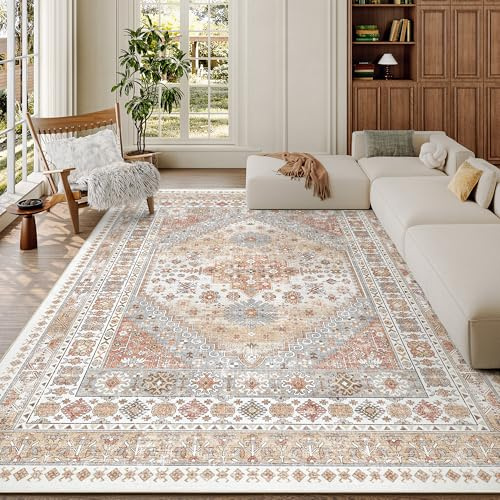 zesthome Teppich, 15,2 x 22,9 cm, superweich, faltbar, waschbar, für Wohnzimmer, rutschfest, schmutzabweisend, für große Flächen, Orange, 1,8 x 22,9 cm