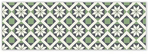mubusi Alfombra Vinílica Cocina Salón - Varios Tamaños - (Sur Verde 60x180 cm)