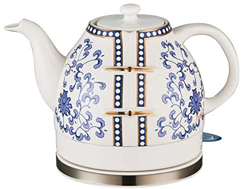 Bouilloires Bouilloire électrique en céramique sans fil Théière-rétro 1L Pichet, 1200W Eau Rapide pour Le Thé Rapide (Color : B) Present