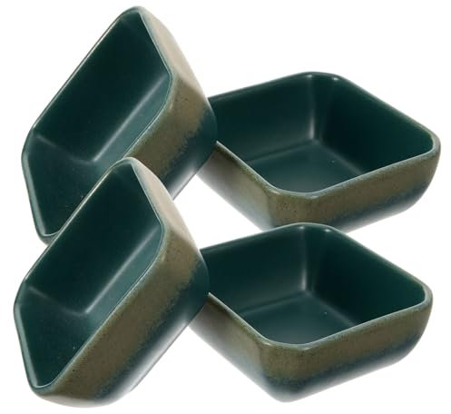 MUCKLILY 4pièces Bols Céramique Carrés Pour Sauce Récipients à Condiments Pour Apéritifs Et Sushis Paon