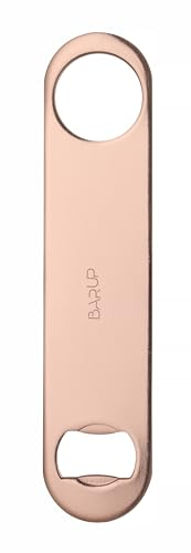 HENDI Abridor de botellas de cerveza plano, BarUp, abrebotellas de barman, destapadores, abridor rápido, hoja de bar-de barra, 180x40x(H)2mm, acero inoxidable enchapado en cobre